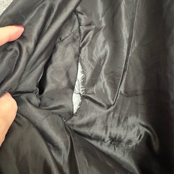 Vintage Varsity Letterman Mens Jacket XL Black Brown Elbow Patches Full Zip - Picture 6 of 15